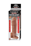 NATURAL REALSKIN VIBRATING XTENDER WITH SCROTUM RING-BROWN